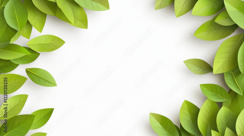 Poster conceptual green infographic with leaf patterns for creative projects and design