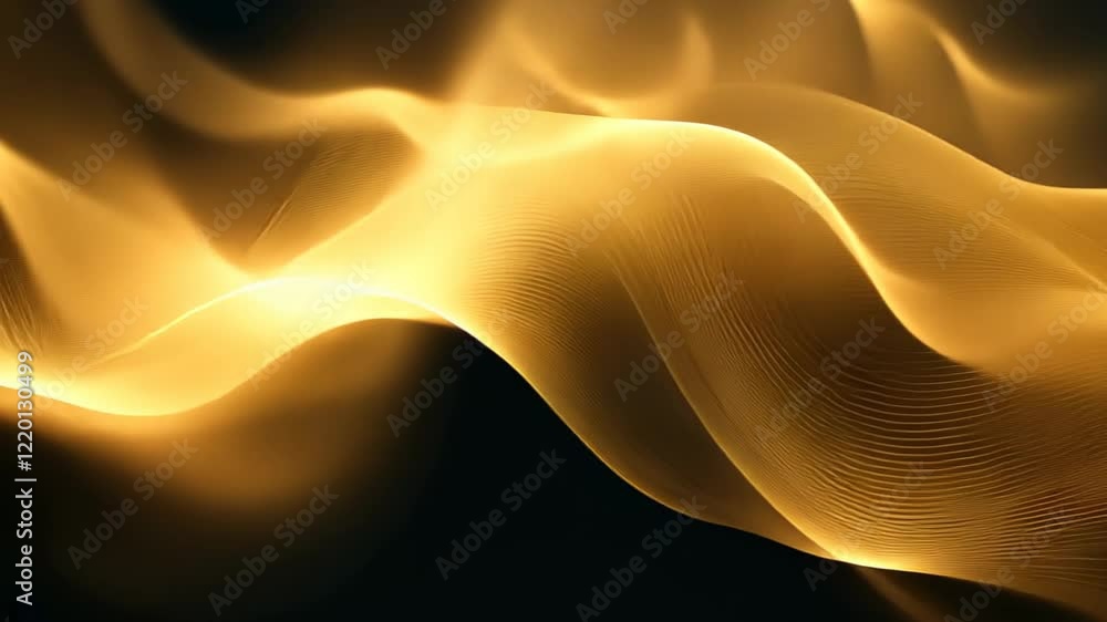 Poster dance of golden light swirling through dark depths creating a mesmerizing visual of flowing energy. 
