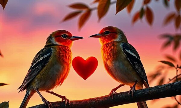 two birds on a branch
