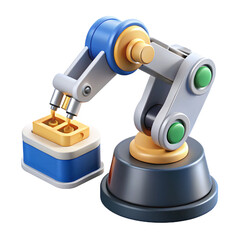 Fototapeta premium Macro Robotic Arm Picking Tiny Electronic Component Precision Automation