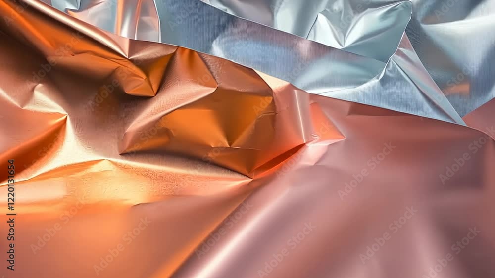 Poster explore the captivating interplay of light and texture in vibrant metallic wrappings at an afternoon