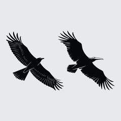 bird-in-fligh image silhouette vector art and illustration