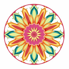 colorful mandala with intricate petals and layers