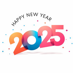 happy new year 2025 colorful numbers