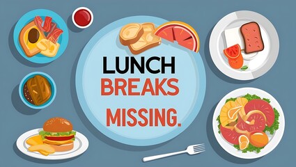 Lunch Breaks Missing Food Illustration Depicts Various Dishes