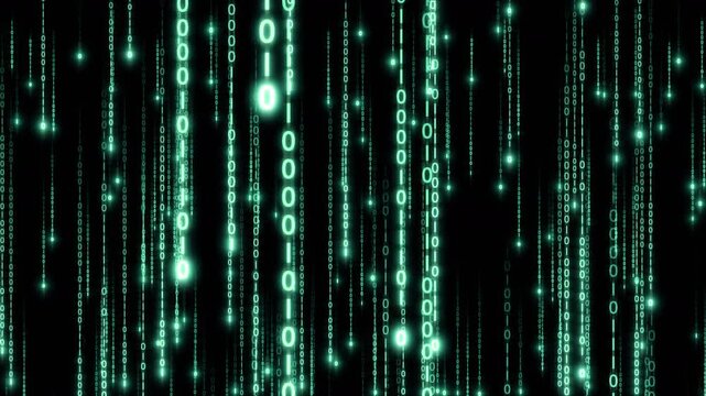 Matrix Code Digital Rain of Falling Characters