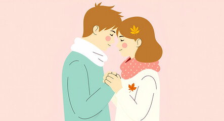 Obraz premium young couple sharing a tender moment foreheads touching