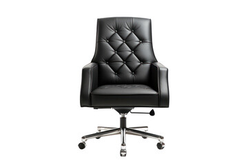 Obraz premium Luxurious executive chairman's chair with chrome accents, reclining function, and high-density foam padding, ideal for high-ranking officials.