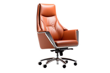 Obraz premium Luxurious executive chairman's chair with chrome accents, reclining function, and high-density foam padding, ideal for high-ranking officials.
