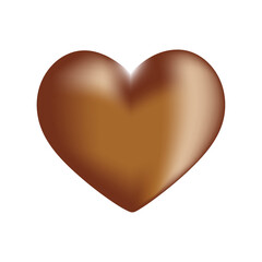 chocolate heart isolated on white romantic icon love symbol vector	