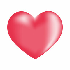 romantic icon pink heart on white background love symbol