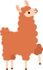 Cute Funny Brown llama illustration