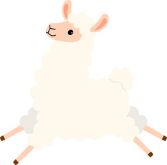 Cute Funny llama Jumping illustration