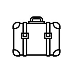 suitcase icon vector, line style icon