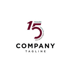 15 Years Celebrating Anniversary Logo Icon Vector
