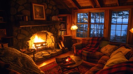 Cozy Cabin by the Lake: A Night of Warmth and Tranquility