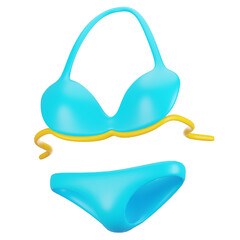 3d rendering summer season icon concept. 3d render bikini icon