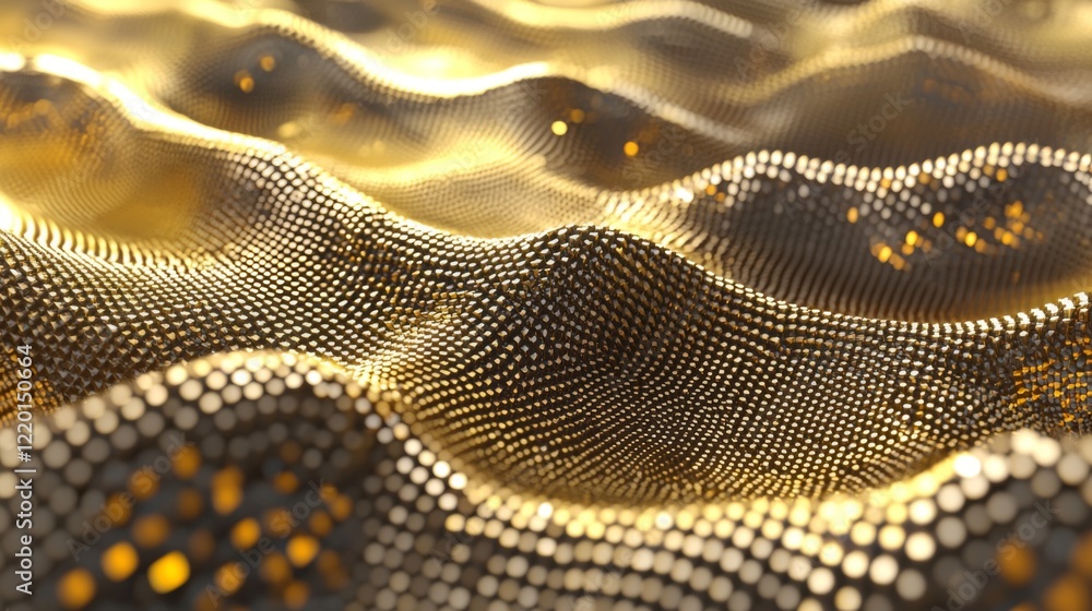 Poster abstract golden textured background with flowing waves and shimmering light highlights, ideal for de