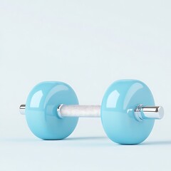 Obraz premium Stylish Blue Dumbbell on a Clean Background for Fitness and Workout Inspiration