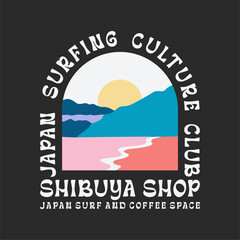 Hand drawn Summer beach t shirt design, sunshine for beach side, palm tree side the ocean wave