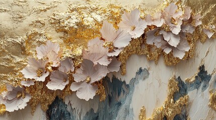 Golden abstract composition with metallic sheen and elegant texture