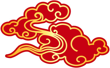 Chinese Red Gold Cloud