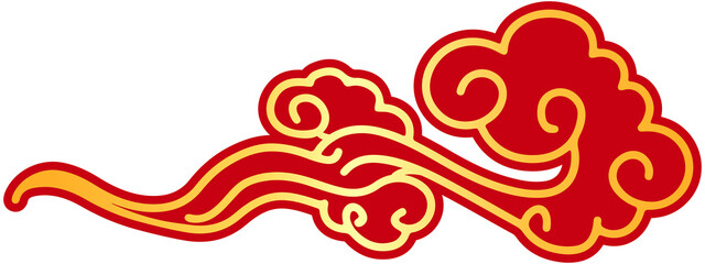 Oriental Red and Gold Cloud