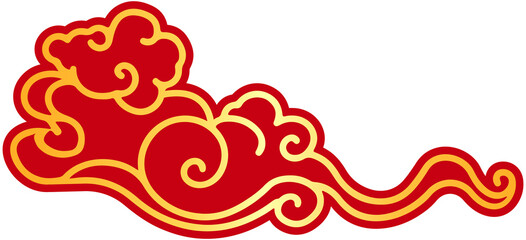 Oriental Red and Gold Cloud