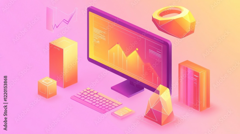 Poster dynamic digital marketing workflow visualization