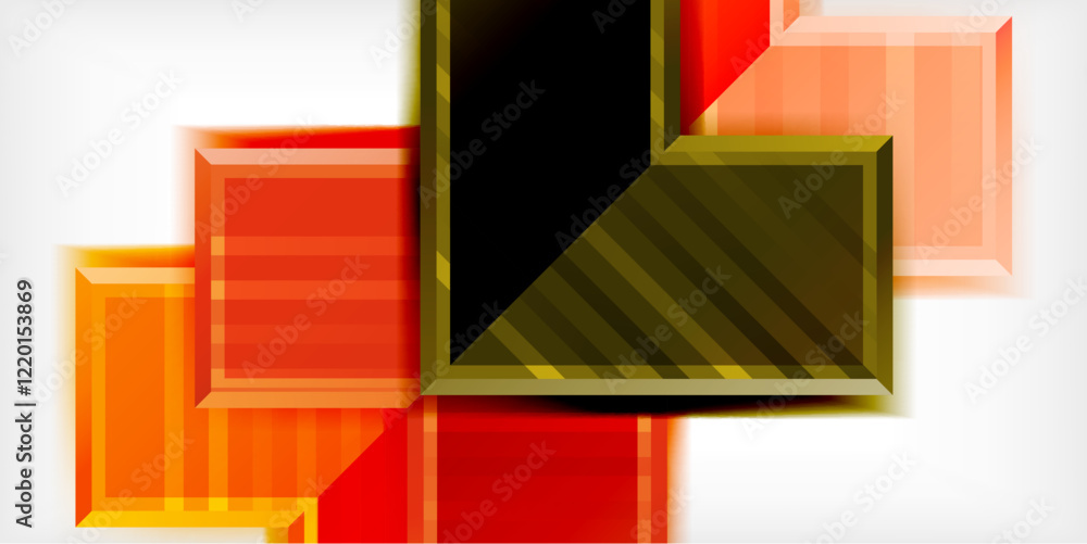 Poster Arrow symbols created with 3d effects and line texture geometric abstract background