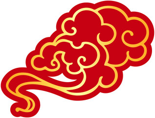 Chinese Red Gold Cloud