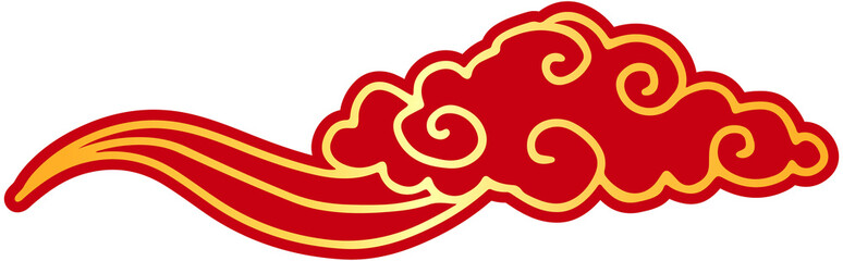 Obraz premium Oriental Red and Gold Cloud