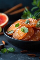 Delicious Candied Orange Slices with Mint and Cinnamon Gourmet Dessert
