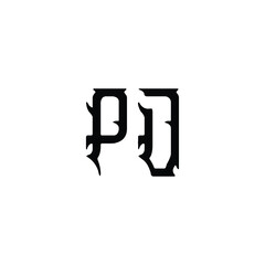 Obraz premium PJ monogram logo design letter text name symbol monochrome logotype alphabet character simple logo