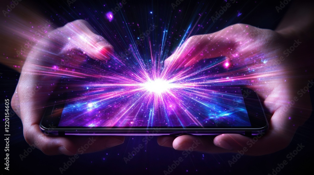Poster dynamic smartphone launch with action packed visuals