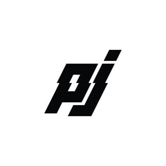 PJ monogram logo design letter text name symbol monochrome logotype alphabet character simple logo