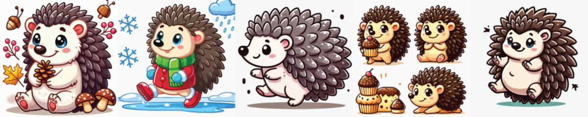 vector hedgehog acting cute and excited
