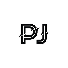 PJ monogram logo design letter text name symbol monochrome logotype alphabet character simple logo