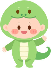 Snake Costume Baby  Waving
