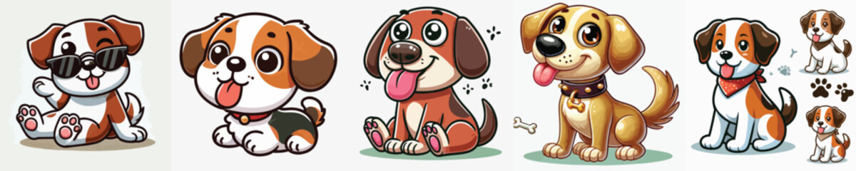 collection of cute and adorable dog vectors