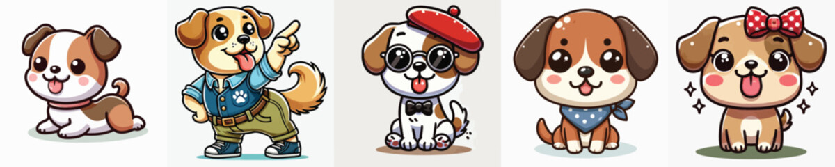 collection of cute and adorable dog vectors