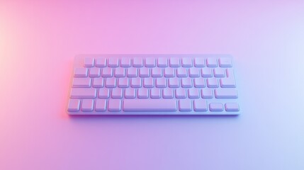 Purple keyboard, minimal design, studio shot, technology background