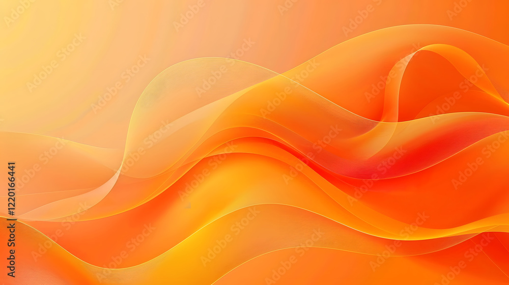 Poster orange abstract curve wave clean light gradient background, generative ai