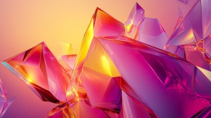 Vibrant Pink and Purple Crystal Cluster Abstract Background