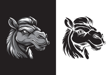 camel mascot logo sport. camel mascot logo gaming illustration. Camel silhouette vector © Rashid