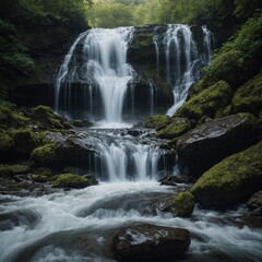 Fototapeta premium How does the movement of water in a waterfall symbolize change in life?