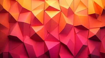 Obraz premium Abstract Geometric Background with Red Orange Gradient Triangles
