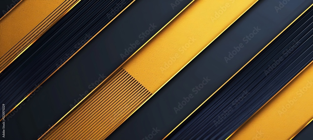 Poster geometric background with abstract golden and blue diagonal shapes for a vibrant backdrop and banner
