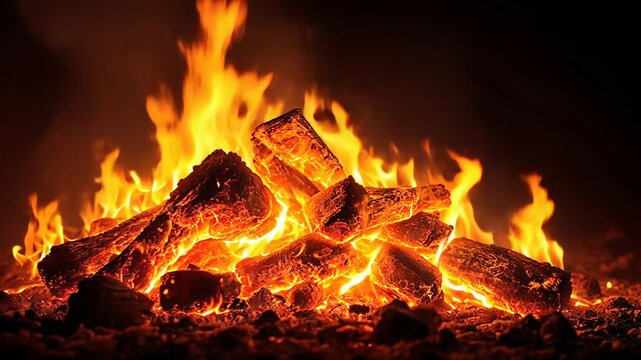 Burning Embers and Flames Fire Stock Footage