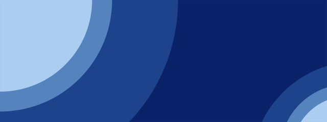 Blue and white business banner background with overlapping circle layers